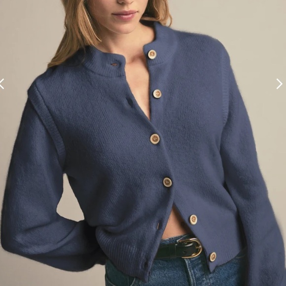 Favorite Daughter varsity cardigan in dark slate grey blue - Picture 3 of 8